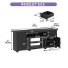 TV Stand for 75/80 Inch TV, Farmhouse Entertainment Center with Drawers & Power Outlet, TV Console for Living Room,Black - 3 of 4