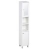 kleankin Tall Bathroom Storage Cabinet with Mirror, Wooden Freestanding Tower