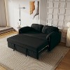 KWPZQEB 54" Convertible Sofa Bed, Velvet Loveseat Sofa with Pull Out Bed & Side Pocket, Modern Dual-Purpose Floor Sofa Bed for Living Room,  Apartment - 4 of 4