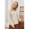 Coolmee Women's Wrap V Neck Hollow Out Long Sleeve Sexy Cropped Top Shirt - 4 of 4