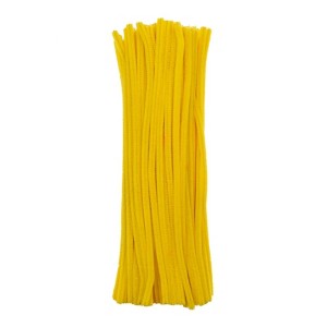 John Bead Fluffy Pipe Cleaners Chenille Stems for Art School Craft Supplies, 12in x 6mm Yellow 100 Pieces - 1 of 3