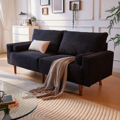 XIZZI Modern Compact 2-Seater Sofa for Small Spaces - Soft Polyester Fabric, Sponge & Plush Filling, Solid Wood Frame Loveseat in Multiple Colors