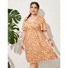 LXT-Plus Size Summer Dress Women's  A-Line Swing Floral Party Midi Dresses - 3 of 3