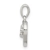 Black Bow Jewelry Three Stone .01 Ctw Diamond 10mm Heart Pendant in Sterling Silver - 2 of 4