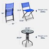 Best Choice Products 3-Piece Patio Bistro Dining Furniture Set w/ Round Textured Glass Tabletop, Folding Chairs - 2 of 4