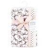 Hudson Baby Infant Girl Cotton Flannel Burp Cloths, Pink Bows 4 Pack, One Size - 2 of 4