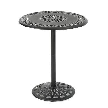 Hannah Round Cast Aluminum Bar Table - Shiny Copper - Christopher Knight Home