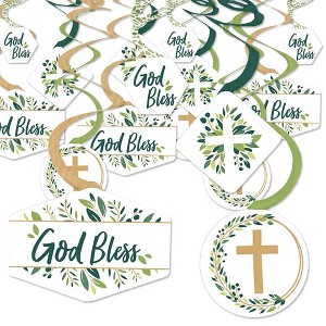 Big Dot of Happiness Elegant Cross - Religious Party Hanging Decor - Party Decoration Swirls - Set of 40 - 1 of 4