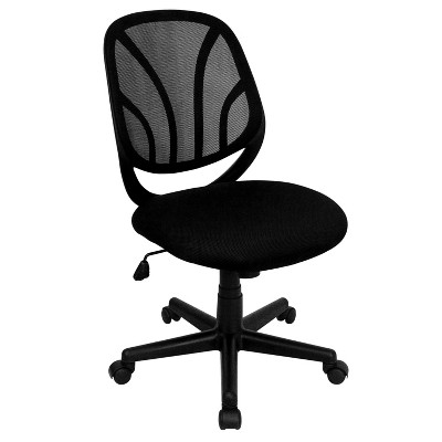Flash Furniture Y-GO Office Chair™ Mid-Back Black Mesh Swivel Task Office Chair