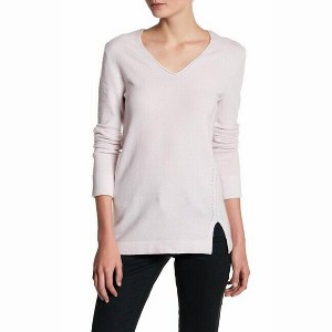 Women's Cashmere V Neck Front Slit Sweater - Inhabit - 1 of 2