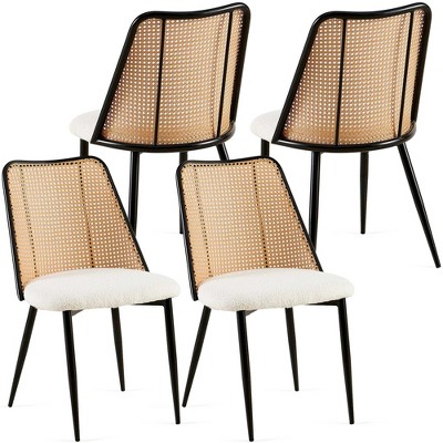 NicBex Dining Chair Set of 4 Modern Rattan Backrest Side Chair with Cushion Seats for Kitchen,Dining Room