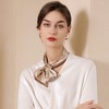 Anna-Kaci Women's Leaf Print Soft Silky Scarf with Lightweight Fabric Modern Square Design and Smooth Finish - 2 of 4