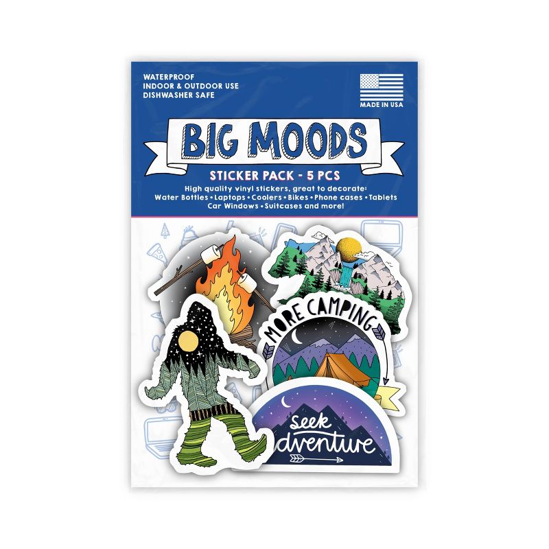 Big Moods Nature and Camping Themed Sticker Pack 5pc, 3 of 4