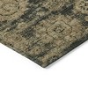 Charcoal Gold And Tan Floral Washable Indoor Outdoor Area Rug - 4 of 4