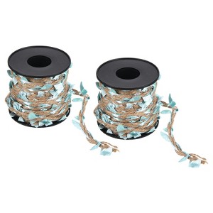 Unique Bargains Jungle Wedding Party Home Garden Decor Burlap Leaf Ribbon Braided Artificial Vine 2 Pcs - 1 of 4
