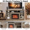 TackView 58" Electric Fireplace TV Stand,Stand for TVs up to 65", Remote Control, Entertainment Center for Living Room or Bedroom,brown - 4 of 4