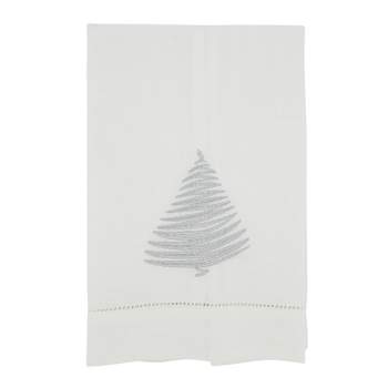 QUGRL White Christmas Trees Towels Set of 3 Snow on Black Super Soft Luxury  Bath Towel Decorative Hand Towels Cotton Washcloths for Bathroom Kitchen