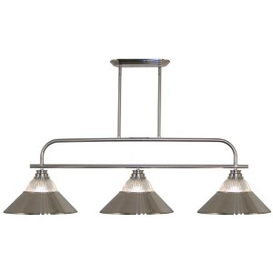 Annora Vintage 3-Light Glass Fixture - Dimmable Brushed Nickel - 14" x 15.25" x 52" - 1 of 1