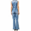 Women's Collared Sleeveless Denim Jumpsuit - Blue B - 2 of 4