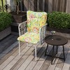 Outdoor Knife Edge Euro Style Dining Chair Cushion - Green Botanical - Jordan Manufacturing - 4 of 4
