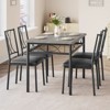 Dining Table Set for 4, Kitchen Table and Chairs, Dining Room Table Set with 4 Upholstered Chairs, Kitchen Table Set , Brown - 3 of 4