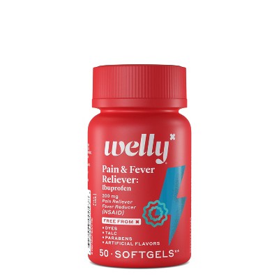 Welly Ibuprofen Pain and Fever Reliever Softgels (NSAID) - 50ct