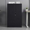 INFURNIC Decorative Storage Cabinets Metal Folding Filing Storage Cabinet with Locking Doors and Adjustable Shelves, Black, 13.78"*27.5"*41.97" - 3 of 4