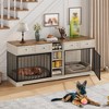 82" Dog Crate Furniture for 2 Dogs, Chew-Resistant Dog Kennel with 4 Drawers & Open Shelves, Decorative Dog Cage TV Stand, Indoor Pet Cage House - 3 of 4