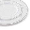 Elama 150 Piece Disposable Plastic Dinnerware Party Set for 25 Guests in White with Silver Trim - 4 of 4