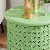 17" Lainey Fully Assembled Solid Mango Wood Side Table Green - Powell: Antique Stain, Boho Chic, No Assembly Required - 4 of 4