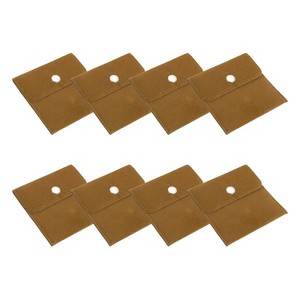 Unique Bargains Earrings Bracelets Velvet Pouches Snap Button Portable Jewelry Storage Bag 8 Pcs - 1 of 4