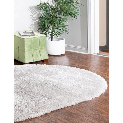 Silver Screen Oval 4' x 6' Shag Synthetic Rug