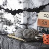 SEVOBAL Party Decorations and Accessories Rustic Fabric Pumpkin Decor with Cozy Plaid Motif for Stylish Holiday Home, Black,White, 8.3"*7"*7.5" - 3 of 4