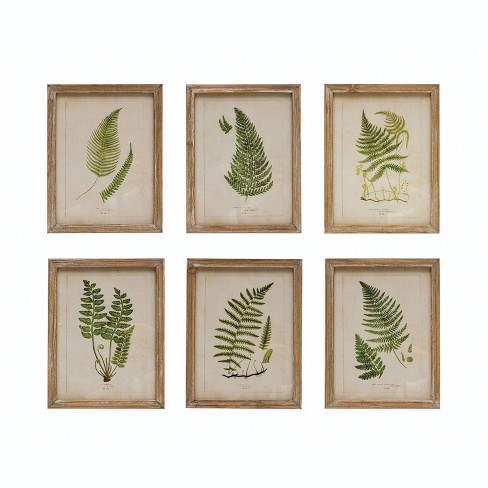 Storied Home (set Of 6) Wood Framed Wall Art Set Portrait With Fern ...