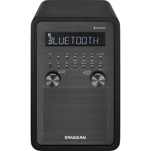 SANGEAN WR-50 AM/FM-RBDS/Bluetooth Wood Cabinet Table Top Radio with DSP Tuner High-Contrast LCD Adjustable Black - 1 of 4