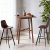 Modern Bar Height 42" Dining Table, Rubberwood Legs and Laminate Table Top, Walnut Finish, Black - 3 of 4