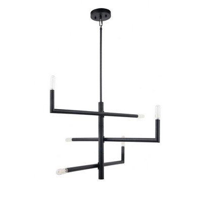 Brio Lighting Optical 6 - Light Chandelier in  Black