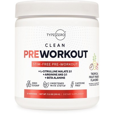 Type Zero Nitric Oxide Boosting Pre-Workout (21 Servings, Cherry Limeade)