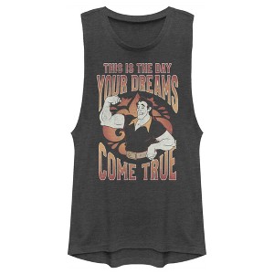 Juniors Womens Disney Villains Valentine's Day Gaston Dreams Come True Festival Muscle Tee - 1 of 4