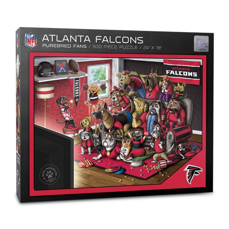 NFL Atlanta Falcons Purebred Fans &#39;A Real Nailbiter&#39; Puzzle - 500pc, 1 of 4