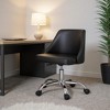 HomeRoots Black and Silver Faux Leather Adjustable Height Swivel Rolling Office Chair - 2 of 4
