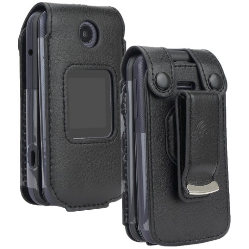Custodia Marsupio Con Clip Per Alcatel GO Flip 4 4056W – Pelle Sintetica Nera