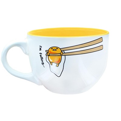 Silver Buffalo Gudetama I'm Falling 24 Ounce Ceramic Soup Mug