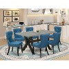 HomeStock 7-Piece Rectangle Natural Oak Finish Solid Wood Top Dining Table with 6-Parson Chairs - 2 of 4