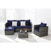 Mshliw 4-Piece Outdoor Patio Furniture Set with Coffee Table, Ottoman –  Sectional Sofa for Backyard, Poolside, or Patio - 2 of 4
