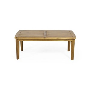 Christopher Knight Home Solano Outdoor Rectangular Coffee Table Acacia Wood Teak - 1 of 4