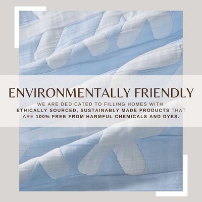 Twin Blue and White Reversible Microfiber Quilt Set