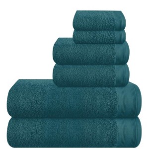 BAGOKIE 6 Packs Cotton Bath Towel Set - 1 of 4