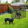 Heavy-Duty 10x10 FT Metal Outdoor Dog Kennel – Waterproof Cover, Chain Link Dog Run Fence with Secure Lockable Door, Large Backyard Dog House - 2 of 4
