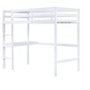 Luxystar Twin High Rubber Wood Loft Bed with Safety Guardrail, Built-in Desk and Ladder - 4 of 4